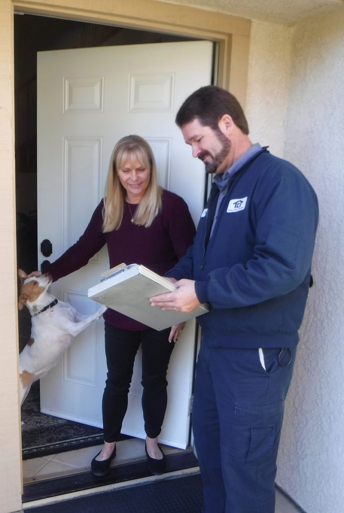 Take Care Termite meets homeowner