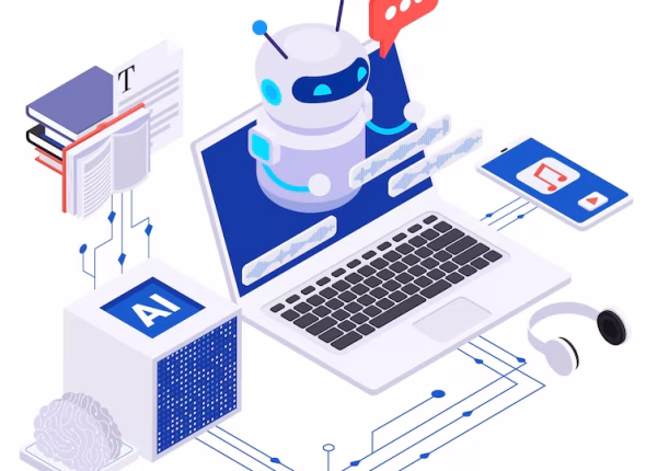 ai-powered-content-creation-isometric-concept-with-chatbot-laptop-screen-3d-vector-illustration_1284-82523